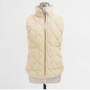 J Crew Quilted Puffer Vest in Bleached Sand Size L